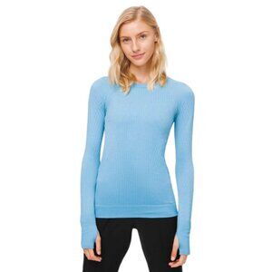 lululemon athletica Light Blue Ribbed Long Sleeve Top
